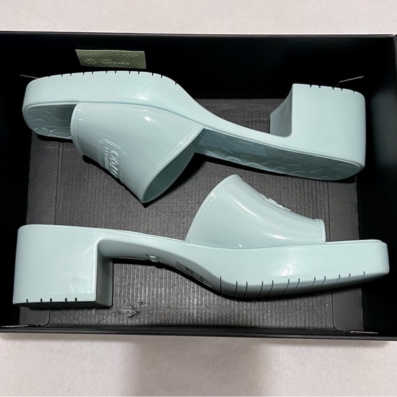 Coach Scarlett Rubber Block Heel Sandals Size 10 Sea Mist (Green/Blue) - Picture 11 of 13